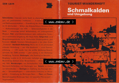 DDR Unser Kleines Wanderheft, VEB Bibliographisches Institut Leipzig, 1978, 2. Auflage, Schmalkalden und Umgebung. Umschlag der... Sammlung