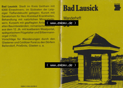 DDR Unser Kleines Wanderheft, VEB Bibliographisches Institut Leipzig, Nr. 31, 7. Auflage 1990, Wanderheft Bad Lausick. Umschlag... Sammlung