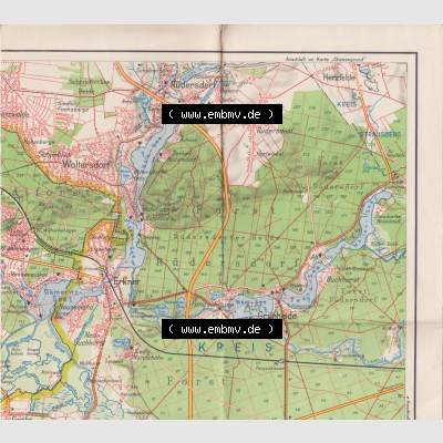 Ausflugskarte Müggelsee VEB Landkartenverlag Berlin C2 Ausflugskarte Berliner Müggelsee mit Königs Wusterhausen, Alt Buchhorst, Rüdersdorf Rechtsoben. Berlin war... Sammlung