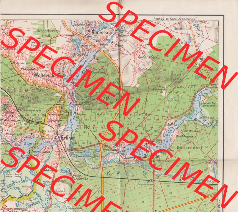 Ausflugskarte Müggelsee VEB Landkartenverlag Berlin C2 Ausflugskarte Berliner Müggelsee mit Königs Wusterhausen, Alt Buchhorst, Rüdersdorf Rechtsoben. Berlin war... Sammlung