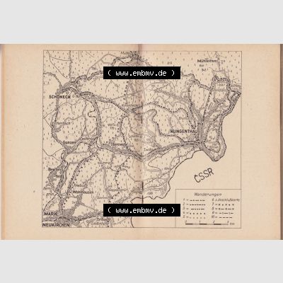 DDR Unser Kleines Wanderheft, VEB Bibliographisches Institut Leipzig, Nr. 14, Aschberggebiet, Klingenthal-Markneukirchen-Schöneck. Eine Karten-Skizze der DDR... Sammlung