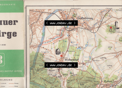 DDR Karten-Ausschnitt bzw. Teilkarte, Wanderkarte DDR Bezirk Dresden, Zittauer Gebirge 1957, der Kartenreihe "Die Gute Wanderkarte",... Sammlung