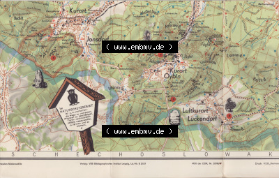 Im Naturschutzgebiet bei Zittau, Wanderkarte DDR Bezirk Dresden, Zittauer Gebirge 1957, der Kartenreihe "Die Gute Wanderkarte",... Sammlung