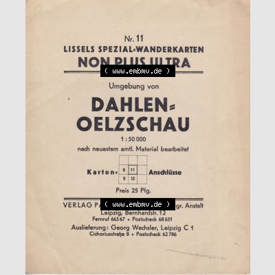 Land Sachsen, Kreis Leipzig, Dahlen-Oelzschau Um 1930 Umgebung von Dahlen-Oelzschau, Verlag Paul Lissel, Leipzig. Alte Landkarten aus dem Deutschen Reich können hier... Sammlung