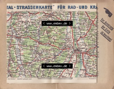 Karte 45, München, für Rad- und Kraftfahrer, Straßenkarte von Continental um den Zeitraum 1930, Deutschen Reich im online Katalog Sammlung