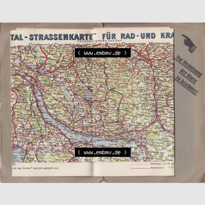 Schweiz zur Zeit des Deutschen Reichs, Zürich um 1930 Continental Straßenkarte Karte 48 Zürich, für Radfahrer und Kraftfahrer Landkarte / Straßenkarte Zürich... Sammlung