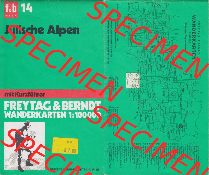Wanderkarte Freytag-Berndt u. Artaria, Wien, Julische Alpen, Slowenien 0001. Wanderkarten Slowenien mit Karten-Hersteller / Verlag aus Österreich, hier im... Sammlung
