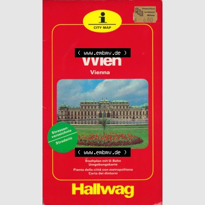 Hallwag Verlag, Straßenverzeichnis Wien in Österreich, Stadtplan mit U-Bahn Umgebungskarte (0001). Titelblatt des historischen Sammlerstückes in Deutsch,... Sammlung