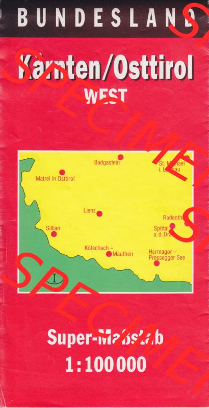 Landkarten Österreich, Bundesland Kärnten, West / Westen vor 2002, Kärnten-Osttirol West, vom Verlag Haupka Verlag, ISBN 3-89513-104-0 mit ehemaligen Ausgabepreis... Sammlung