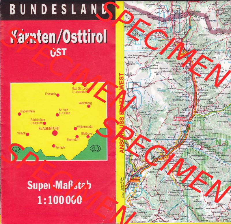 Landkarten Österreich, Bundesland Kärnten, Ost / Osten vor 2002, Kärnten-Osttirol Ost, vom Verlag Haupka Verlag, ISBN 3-89513-104-0 mit ehemaligen Ausgabepreis... Sammlung