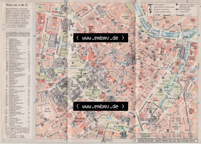 Wien, Stadtplan Herausgegeben vom Wiener Fremdenverkehrsverband 1988, Wien Stadtplan Wien von A-Z. Wiener Stadtplan der Stadt... Sammlung