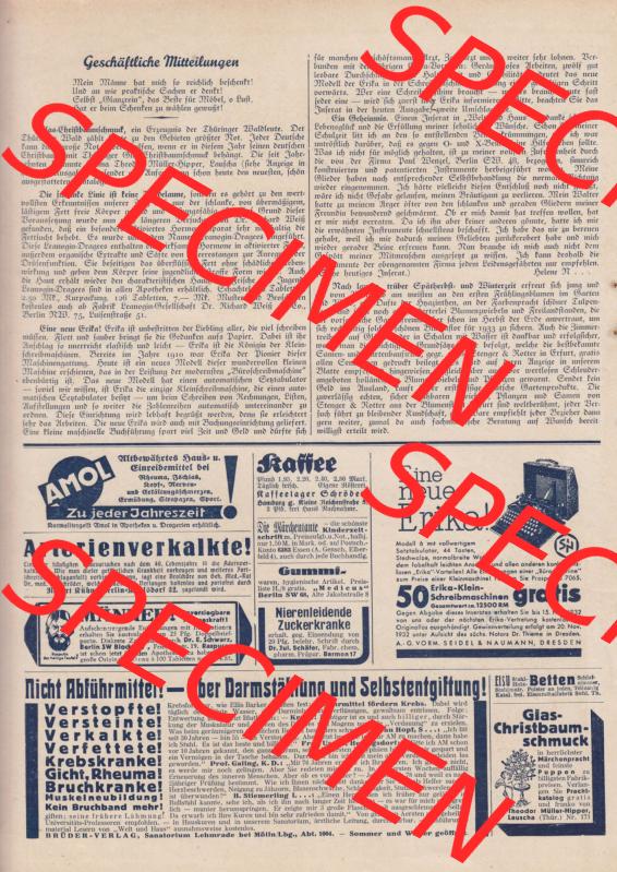 Weimarer Republik Zeitschrift Welt und Haus 1932, 32. Jahrgang, 5. November 1932, Heft Nr. 6, Cover Innenseite I. Sammlung
