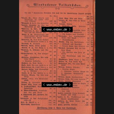 Deutsches Kaiserreich Wiesbadener Volksbücher 1914, Buch Nr. 12, Cover und Inhaltsverzeichnis (3) Sammlung