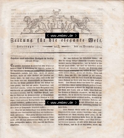 Zeitung für die elegante Welt, Cover / Titelblatt Sammlung