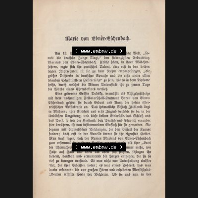 Deutsches Kaiserreich Wiesbadener Volksbücher 1914, Buch Nr. 12, Einführung, Marie von Ebner-Eschenbach (3) Sammlung