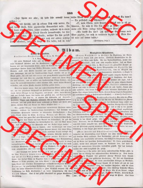 1837-1926, Österreich Wien, Der Humorist 1844, Nr. 146, Dienstag, den 18. Juni 1844, 8. Jahrgang Seite 583 Sammlung