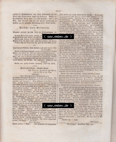 Morgenblatt für gebildete Stände 1821 Sammlung