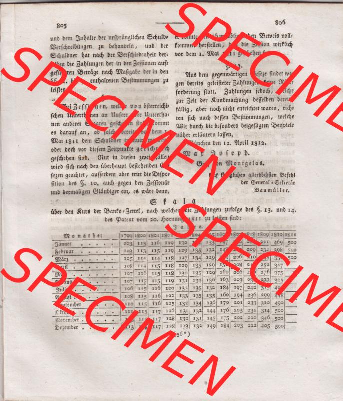 1806-1817, Rheinische Bundesstaaten, Rheinbund Königlich-Baierisches Regierungsblatt 1812, 26. Ausgabe - XXVI. Stück, München, Mittwoch,... Sammlung