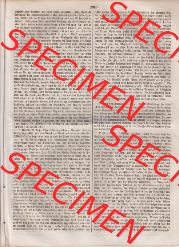 Deutscher Bund und „Heilige Allianz“, Allgemeine Zeitung 1845, Zeitschrift 247, vom 4. September 1845, Seite 1975, Artikel über Deutschland... Sammlung