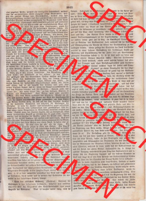 Deutscher Bund und „Heilige Allianz“, Allgemeine Zeitung 1845, Zeitschrift 252, vom 9. September 1845, Seite 2011 Sammlung