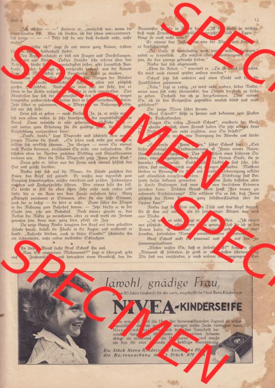 Weimarer Republik Zeitschrift Welt und Haus 1932, 32. Jahrgang, Heft Nr. 2, vom 8. Oktober 1932, Seite 15, Digitales Bild einer Seite der Welt und Haus-Zeitschrift... Sammlung