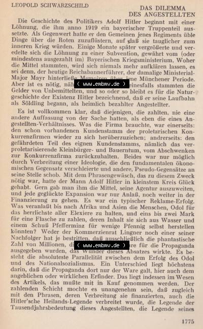 Schwarzschild - Das Tagebuch 1932, Das Dilemma des Angestellten Sammlung