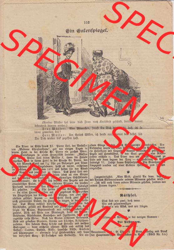 Deutsches Kaiserreich Bonn, Sonntagsblatt Illustrierte Beilage zur Deutschen Reichs-Zeitung 1888, Zeitung Nr. 19 vom 6. Mai 1888 Letzte Seite 152 Sammlung