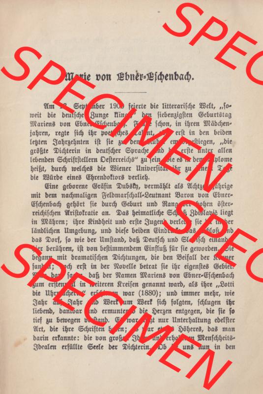 Deutsches Kaiserreich Wiesbadener Volksbücher 1914, Buch Nr. 12, Einführung, Marie von Ebner-Eschenbach (3) Sammlung