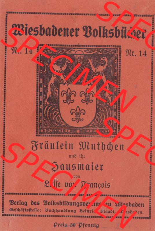 Weimarer Republik Wiesbadener Volksbücher 1919, Heft 14, Cover und Inhaltsverzeichnis (1) Sammlung
