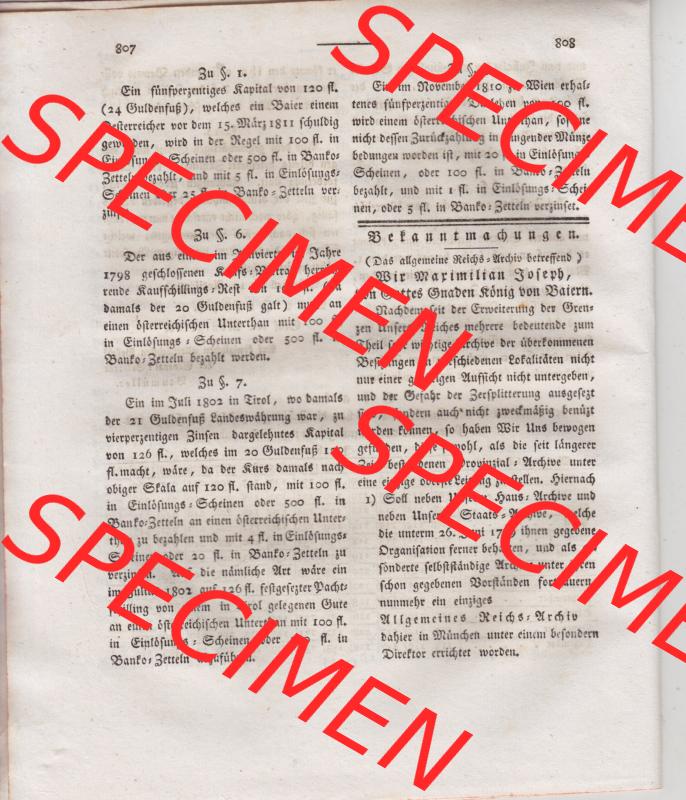 1806-1817, Rheinische Bundesstaaten, Rheinbund Königlich-Baierisches Regierungsblatt 1812, 26. Ausgabe - XXVI. Stück, München, Mittwoch,... Sammlung