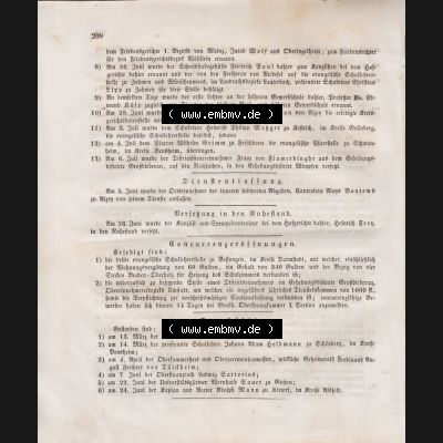 1807-1819, Großherzoglich Hessisches Regierungsblatt 1848, Nr. 35, Darmstadt am 22. Juli 1848, Seite 208 Sammlung