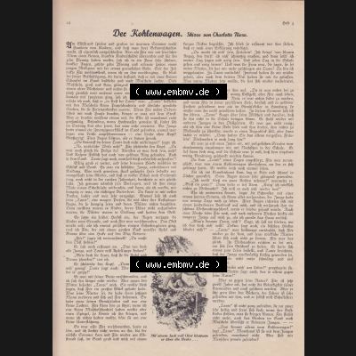 Weimarer Republik Zeitschrift Welt und Haus 1932, 32. Jahrgang, Heft Nr. 5, vom 29. Oktober 1932, Seite 12, mit Der Kohlenwagen, Skizze von Charlotte... Sammlung