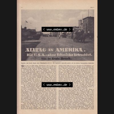 Weimarer Republik Zeitschrift Welt und Haus 1932, 32. Jahrgang, 5. November 1932, Heft Nr. 6, Seite 10, Alltag in Amerika, Die U.S.a... Sammlung