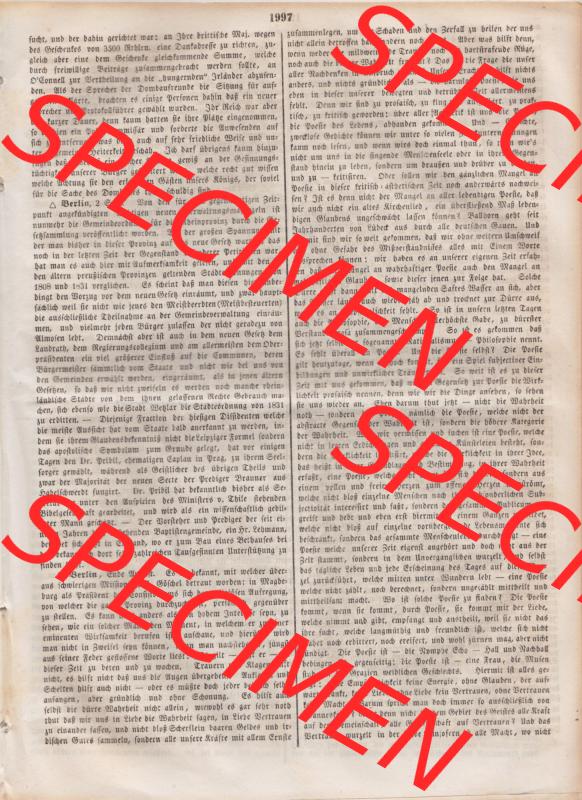 Deutscher Bund und „Heilige Allianz“, Allgemeine Zeitung 1845, Zeitschrift Nr. 250 vom Sonntag den 7. September 1845, Seite 1997 Sammlung