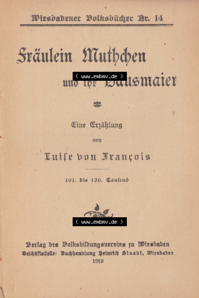 Wiesbadener Volksbücher, Fräulein Muthchen und der Hausmeister Sammlung