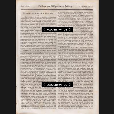 Deutscher Bund und „Heilige Allianz“, Allgemeine Zeitung 1845, Zeitschrift Nr. 246 vom Mittwoch den 3. September 1845, Beilage zur Allgemeinen... Sammlung