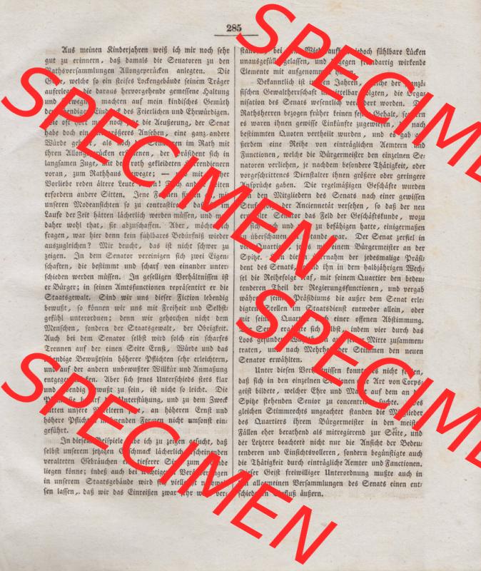 1801-1900, Politisches Wochenblatt für die freie Hansestadt Bremen 1832, Nr. 52, Sonntag, den 23. Dezember 1832, Seite 285 Sammlung