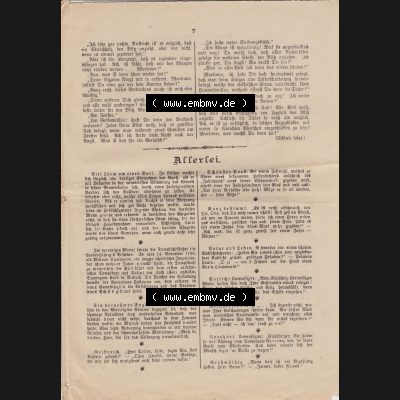 Deutsches Kaiserreich Bonn, Sonntagsblatt Illustrierte Beilage zur Deutschen Reichs-Zeitung 1889, Zeitung Nr. 1, 6. Januar 1889, Sonntagsblatt Seite 7 Sammlung