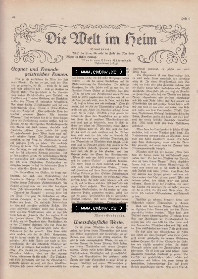 Welt und Haus 1932, Gegner und Freunde geistreicher Frauen Sammlung