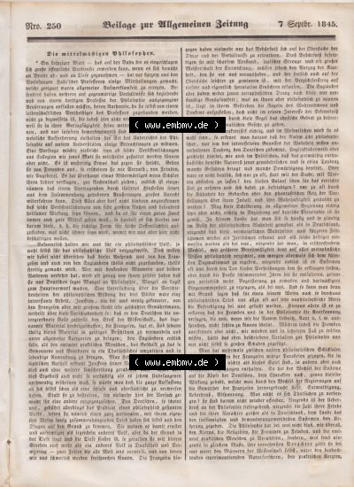 Allgemeine Zeitung 1845, Allgemeinen Zeitung Sammlung