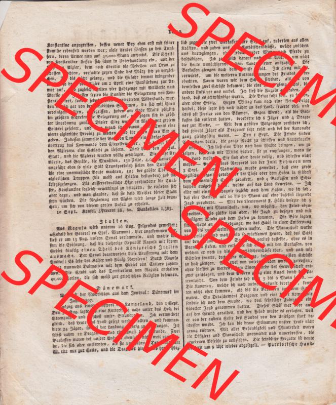 1807-1882, Allgemeine Zeitung 1807, Nr. 261, Freitag den 18 September 1807, Seite 1042 Sammlung