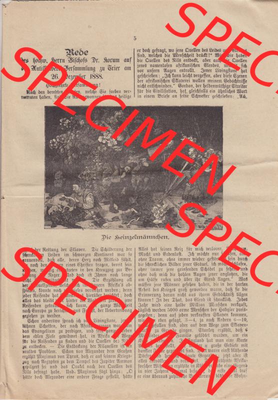 Deutsches Kaiserreich Bonn, Sonntagsblatt Illustrierte Beilage zur Deutschen Reichs-Zeitung 1889, Zeitung Nr. 1, 6. Januar 1889, Sonntagsblatt Seite 5 Sammlung