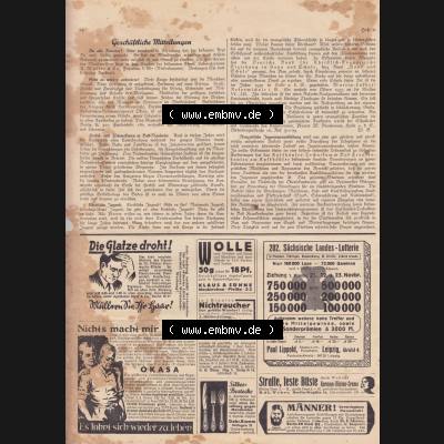 Weimarer Republik Zeitschrift Welt und Haus 1932, 32. Jahrgang, Heft Nr. 2, vom 8. Oktober 1932, Letzte Seite 24, Digitales Bild einer Seite der Welt... Sammlung