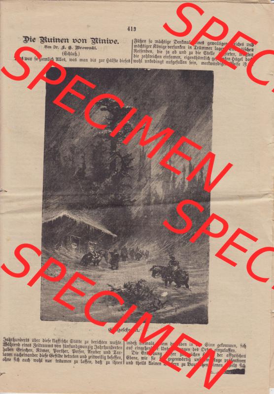 Deutsches Kaiserreich Bonn, Sonntagsblatt Illustrierte Beilage zur Deutschen Reichs-Zeitung 1888, Zeitung Nr. 52, 23. Dezember 1888, Sonntagsblatt Seite 413 Sammlung