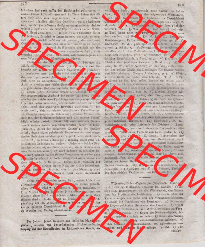 1701-1800, Heiliges Römisches Reich Deutscher Nation, Allgemeine Literatur-Zeitung 1791, Numero 112. vom 15 September 1791, Seite 917, 918 Sammlung