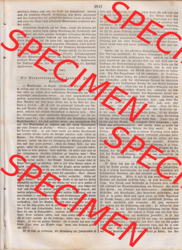 Deutscher Bund und „Heilige Allianz“, Allgemeine Zeitung 1845, Zeitschrift 252, vom 9. September 1845, Beilage zur Allgemeinen Zeitung Seite 2011 Sammlung
