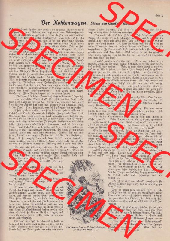 Weimarer Republik Zeitschrift Welt und Haus 1932, 32. Jahrgang, Heft Nr. 5, vom 29. Oktober 1932, Seite 12, mit Der Kohlenwagen, Skizze von Charlotte... Sammlung