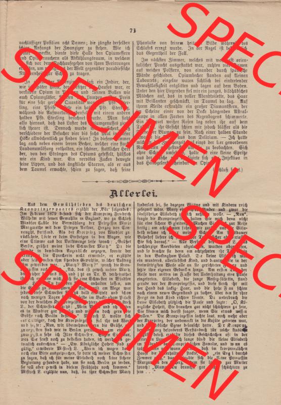 Deutsches Kaiserreich Bonn, Sonntagsblatt Illustrierte Beilage zur Deutschen Reichs-Zeitung 1889, Zeitung Nr. 9, 3. März 1889, Sonntagsblatt Seite 71 Sammlung
