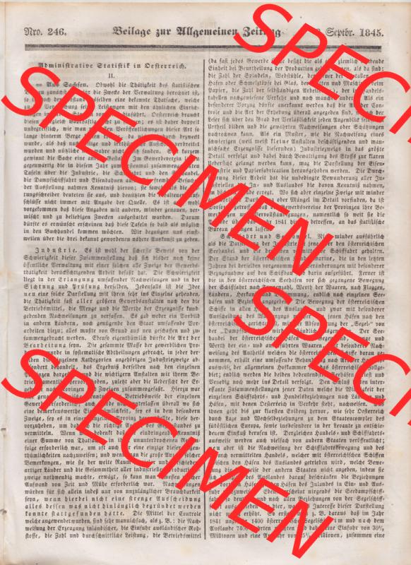 Deutscher Bund und „Heilige Allianz“, Allgemeine Zeitung 1845, Zeitschrift Nr. 246 vom Mittwoch den 3. September 1845, Beilage zur Allgemeinen... Sammlung