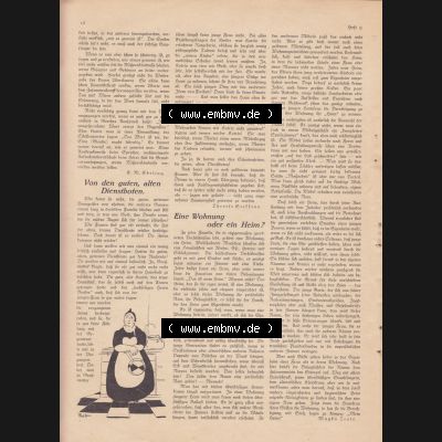 Zeitschrift Welt und Haus 1932 Heft 9 von 26. November 1932, Seite 18, Von den guten, alten Dienstboten und Artikel Eine Wohnung oder ein Heim in Zeitschrift Das Deutsche Familienblatt Sammlung